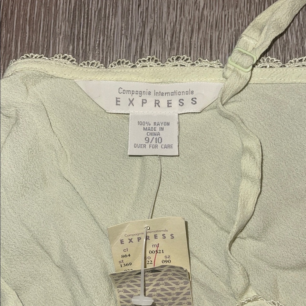 Express Y2K vintage Light green Camisole Top size 10 tank lace - Picture 3 of 6